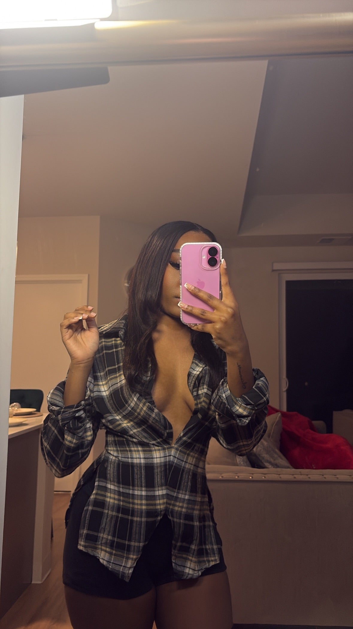 Plaid flannel top